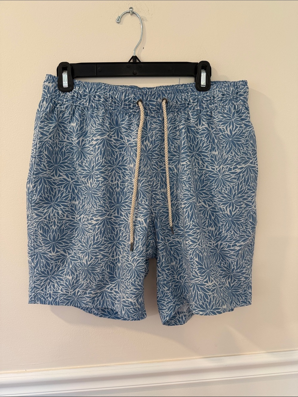 Faherty Light Blue Floral Swim Trunks